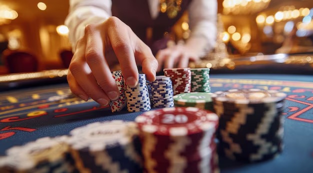 Live blackjack dealer at olxtoto gacor streaming multi-camera feed to mobile app